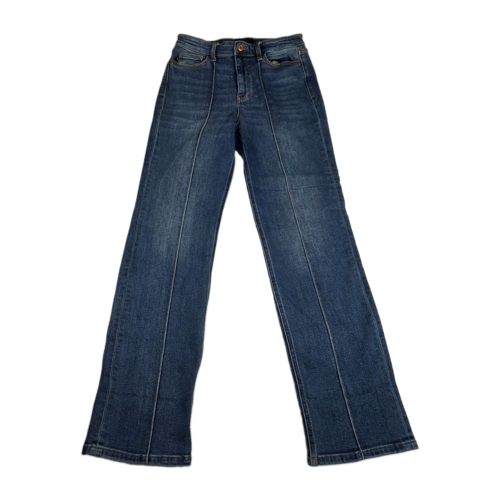 Judy Blue Jeans Womens Size 11/30 Straight Fit Front Center Hem Blue Denim